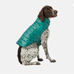 NWT TOP PAW GREEN BLUE POLKA DOT BOY DOG PUFFER VEST COAT JACKET XL